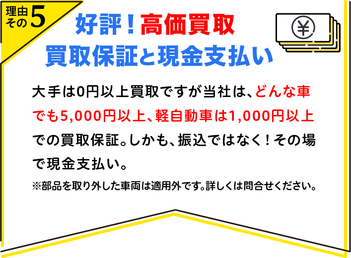 好評！高価買取　買取保証と現金支払い